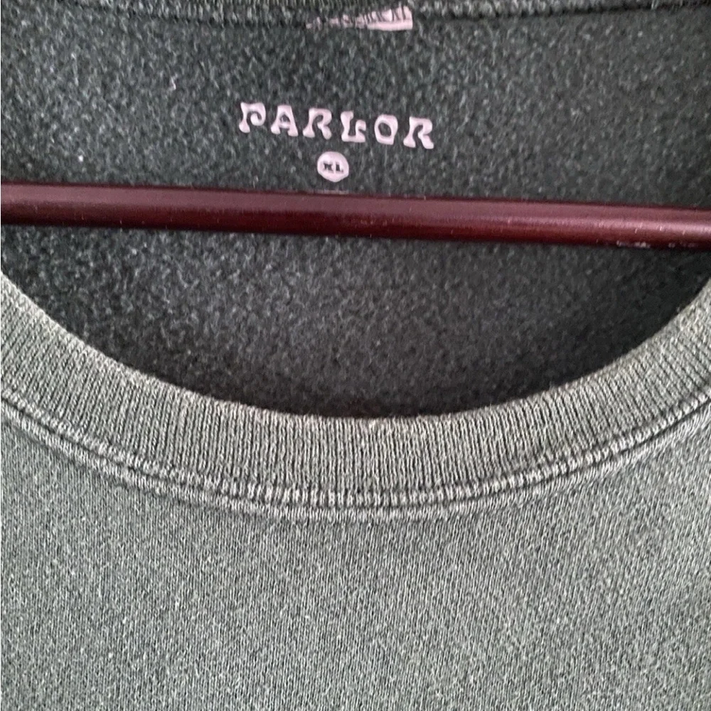 Parlor RU YON Sweatshirt XL Green Runyon Canyon LA Hiker Club Crewneck
